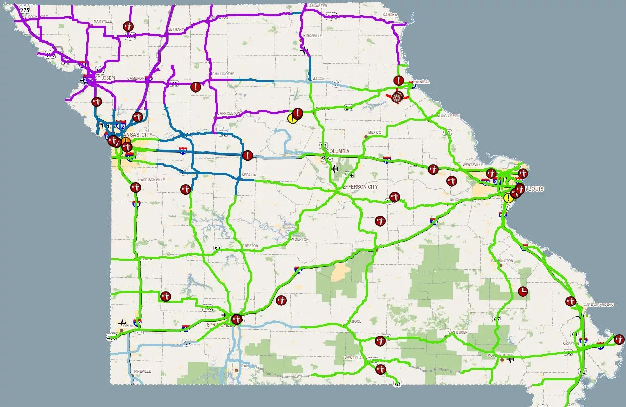 Check The Roads Before You Go 104 1 KSGF   Modot Traveler Map 