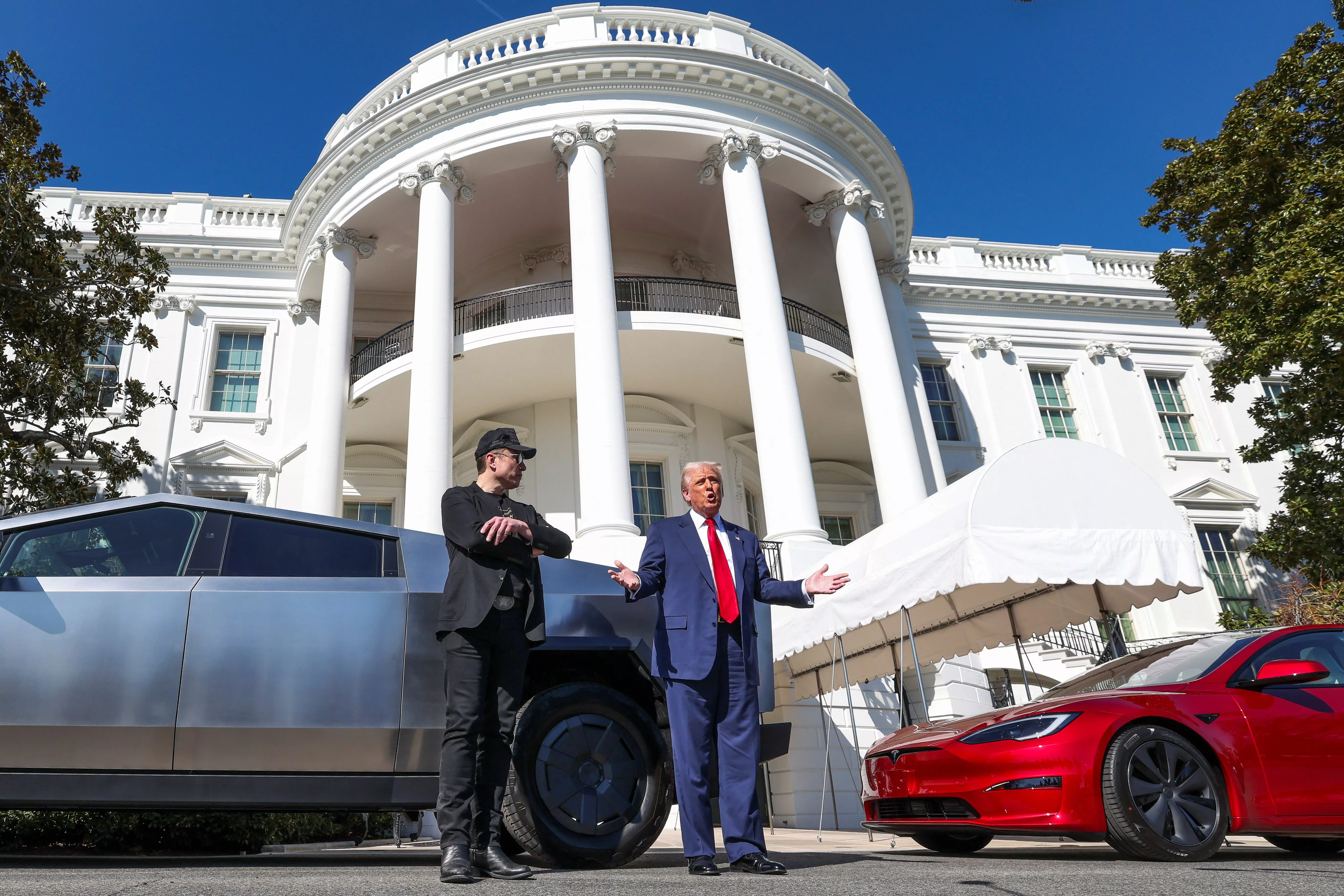 u-s-president-donald-trump-views-a-tesla-car-at-the-white-house-in-washington