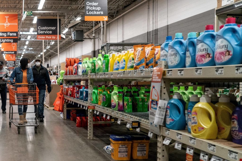file-photo-shoppers-browse-in-a-home-depot-building-supplies-store-while-wearing-masks-in-st-louis