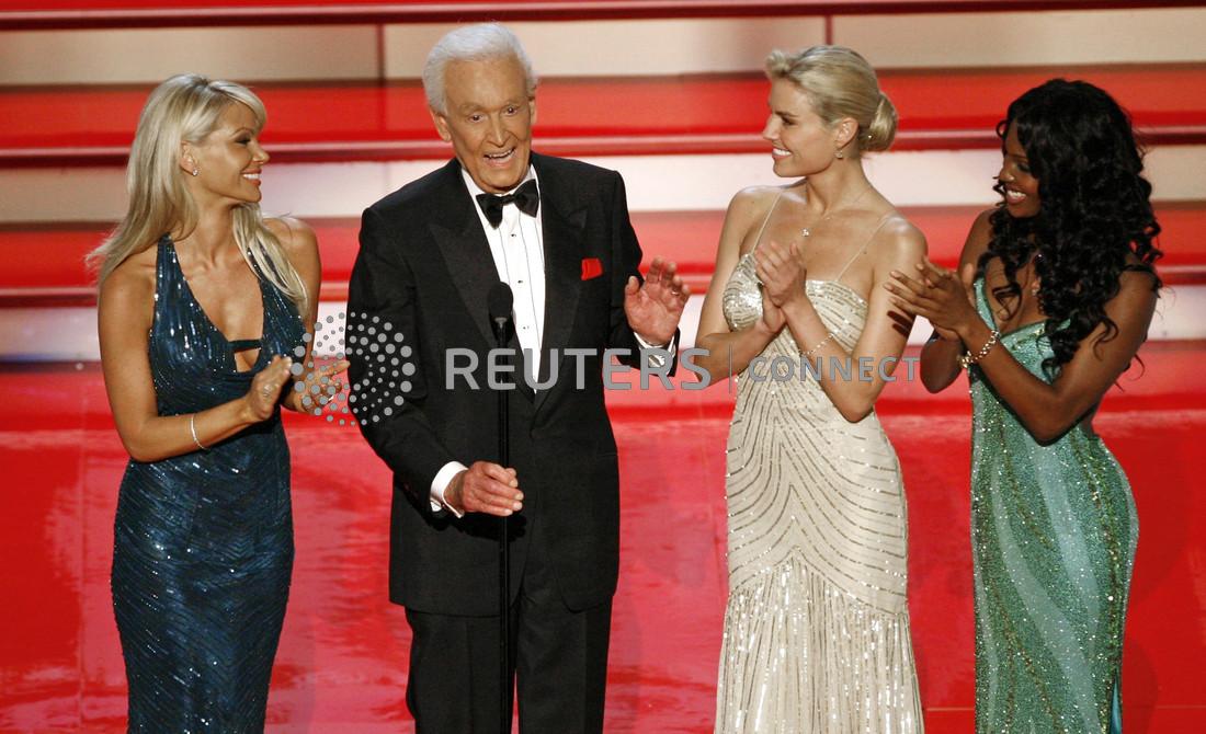 game-show-host-barker-gestures-onstage-before-winning-for-best-game-show-during-the-34th-annual-daytime-emmy-awards-in-hollywood