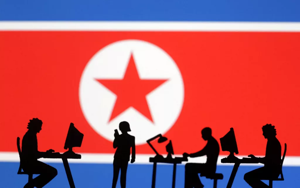 illustration-shows-miniatures-and-north-korea-flag