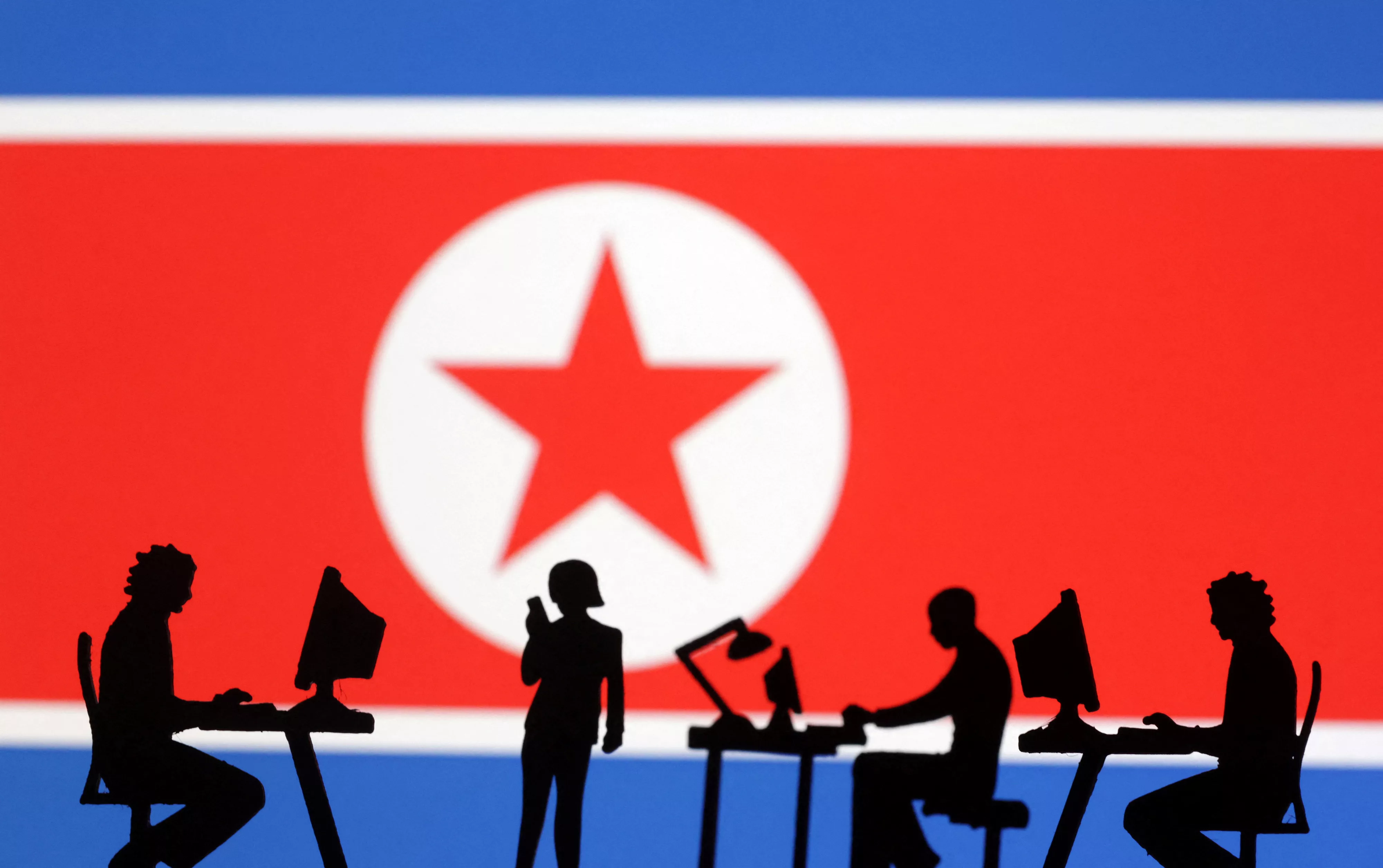 illustration-shows-miniatures-and-north-korea-flag