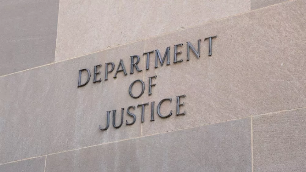 Sign at the United States Department of Justice in Washington^ DC