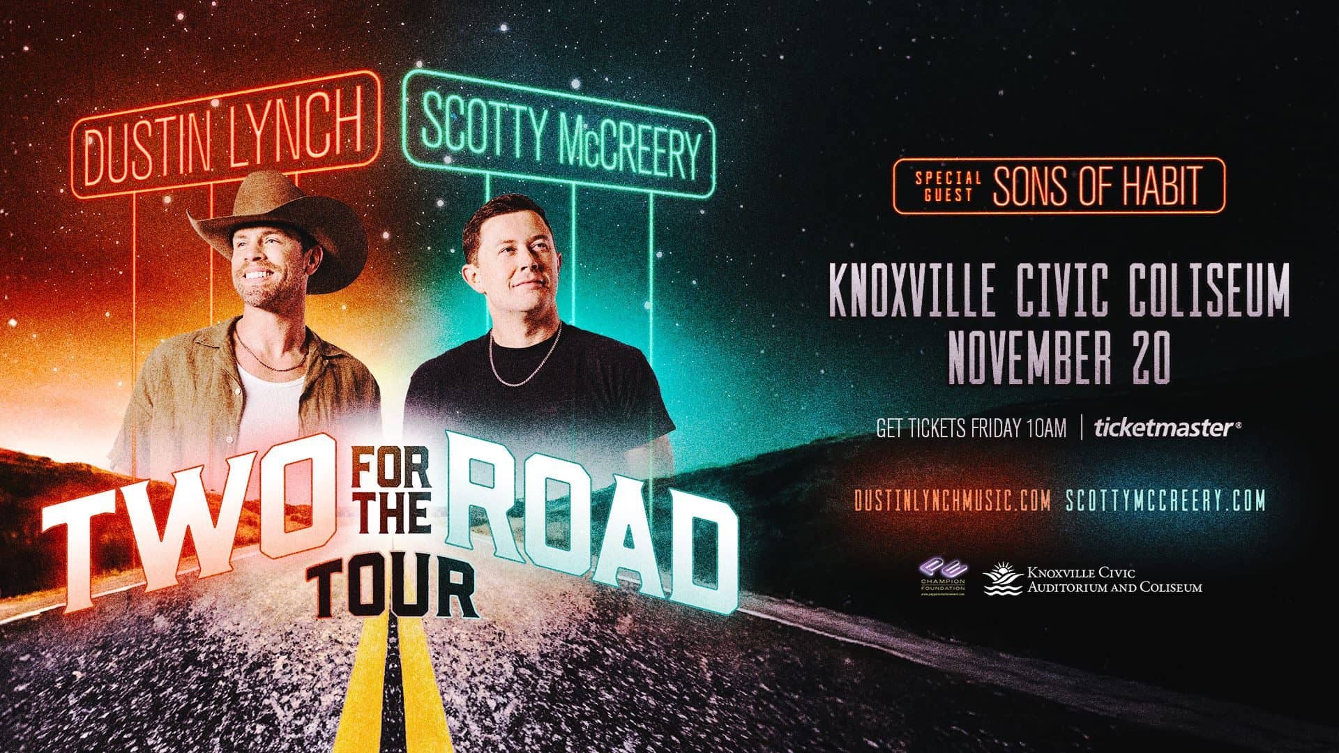 musiccircus20181day 9/2チケットday2 Dustin Lynch & Scotty McCreery: Two for the Road Tour – 100.3 The Wolf