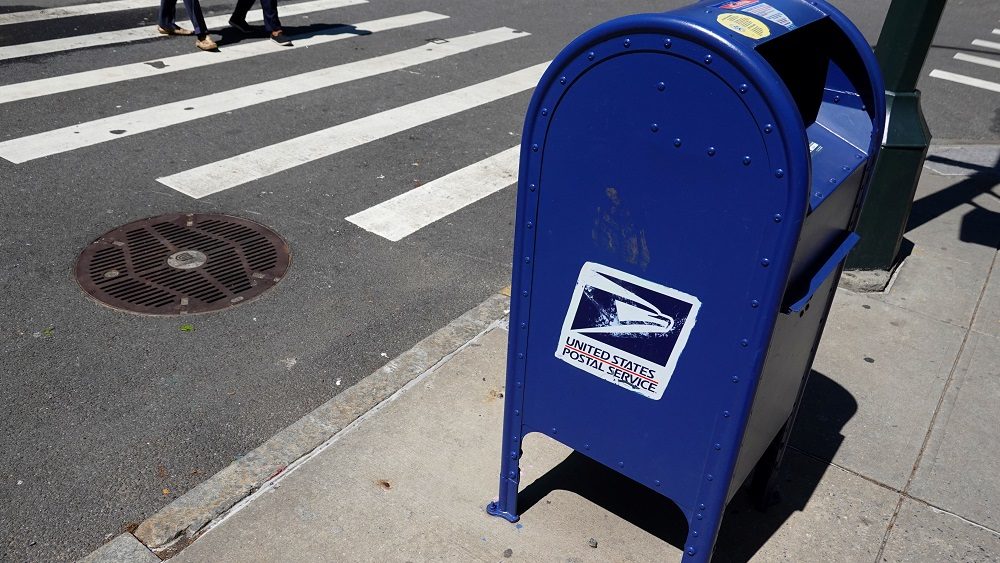 a-united-states-postal-service-mailbox-is-seen-in-manhattan-new-york-city