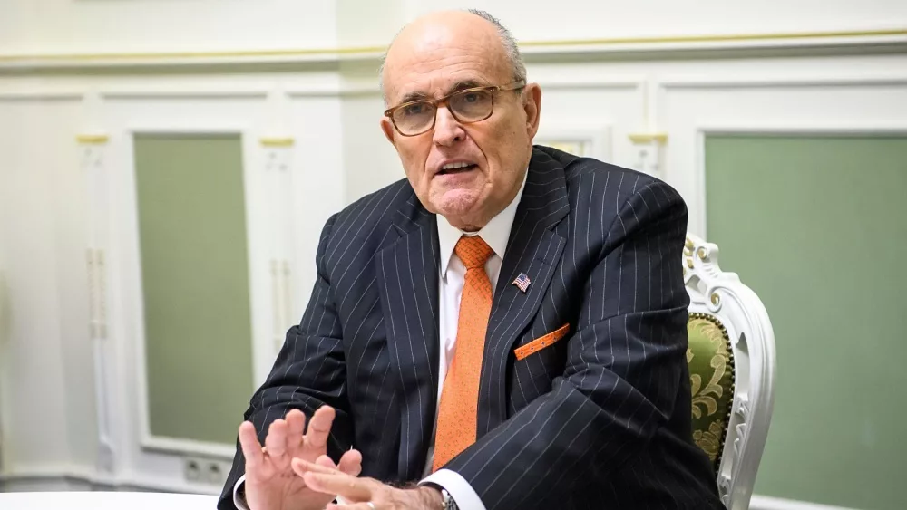 Former New York CIty Mayor Rudy Giuliani during visit to Kyiv^ Ukraine. November 2017