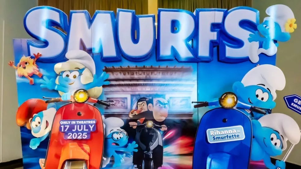 Smurfs movie Display at the cinema to promote the movie. BANGKOK^ THAILAND^ 26 May 2025