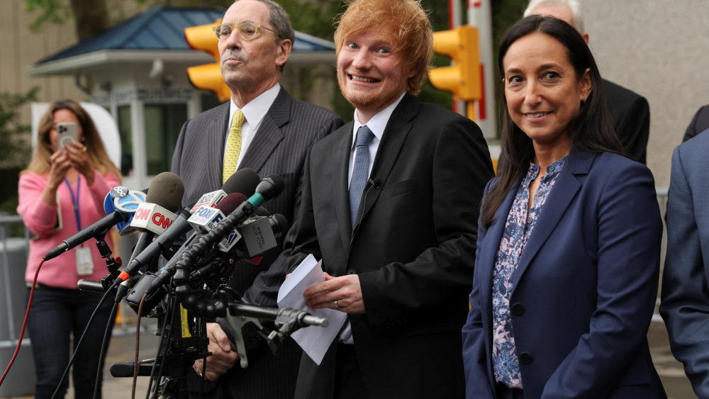 singer-ed-sheeran-speaks-to-the-media-after-after-his-copyright-trial-at-manhattan-federal-court-in-new-york-city