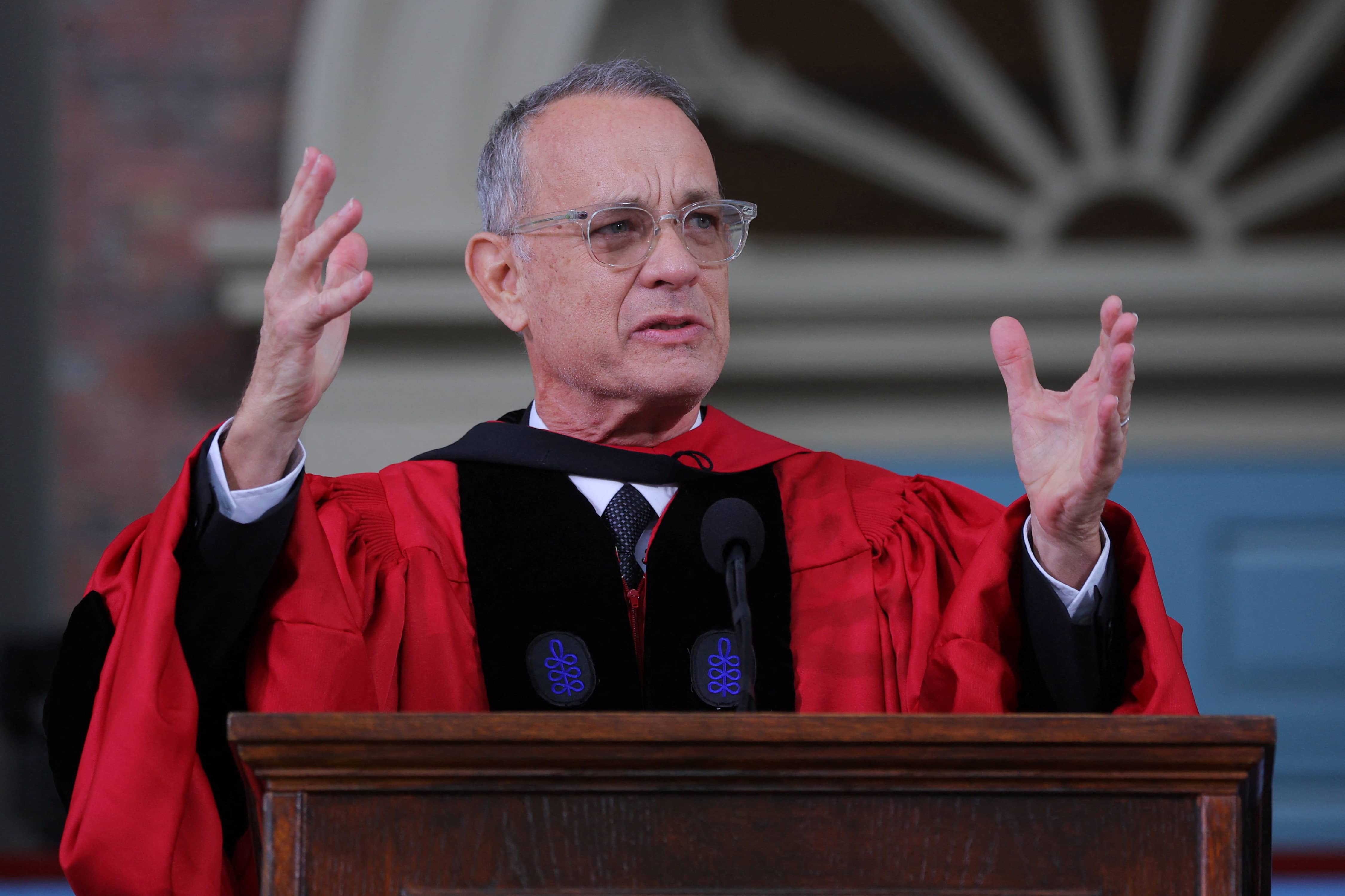 Tom Hanks Delivers Commencement Address at Harvard Graduation. Star 102.1