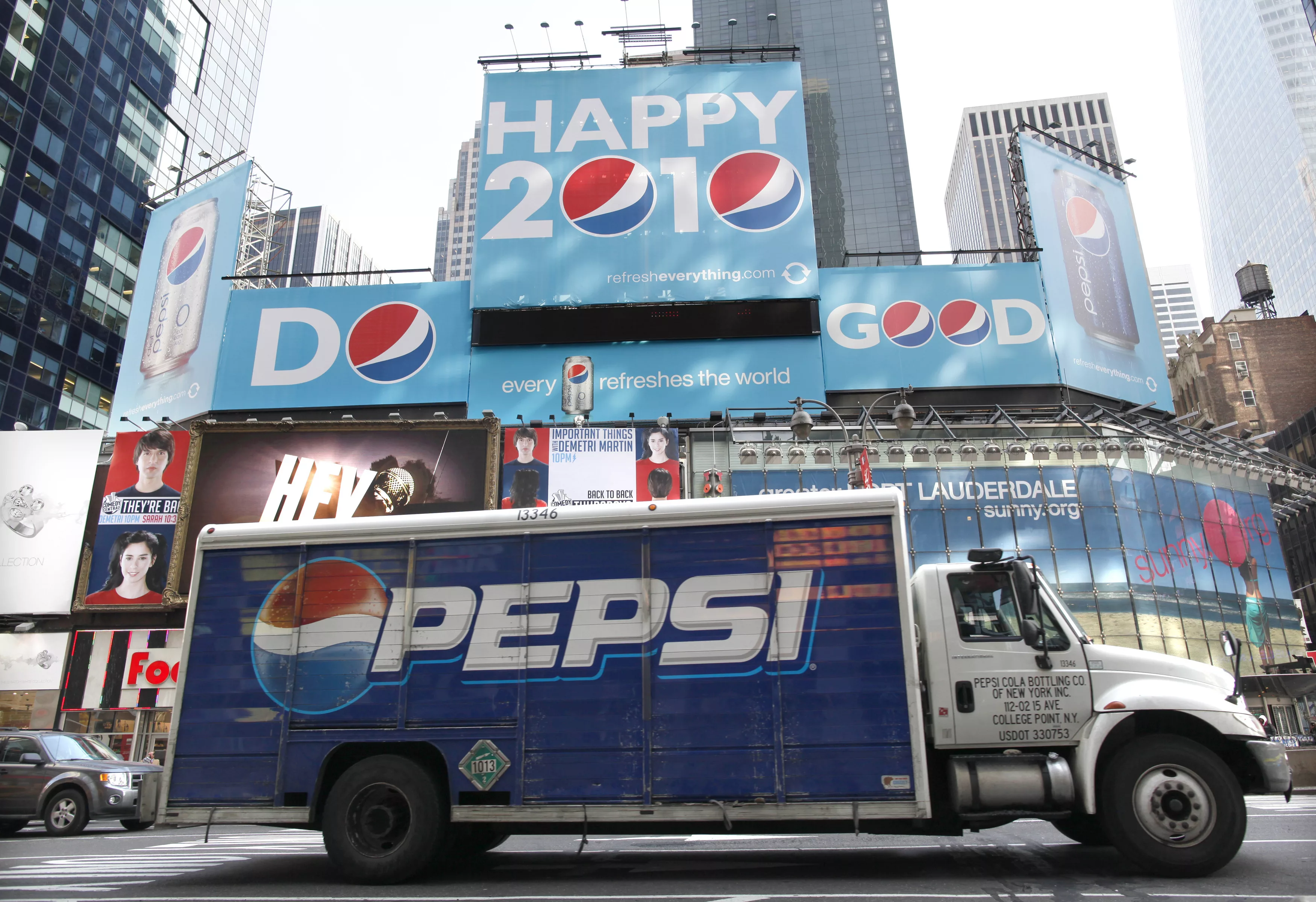 a-pepsi-truck-drives-through-times-square-in-new-york