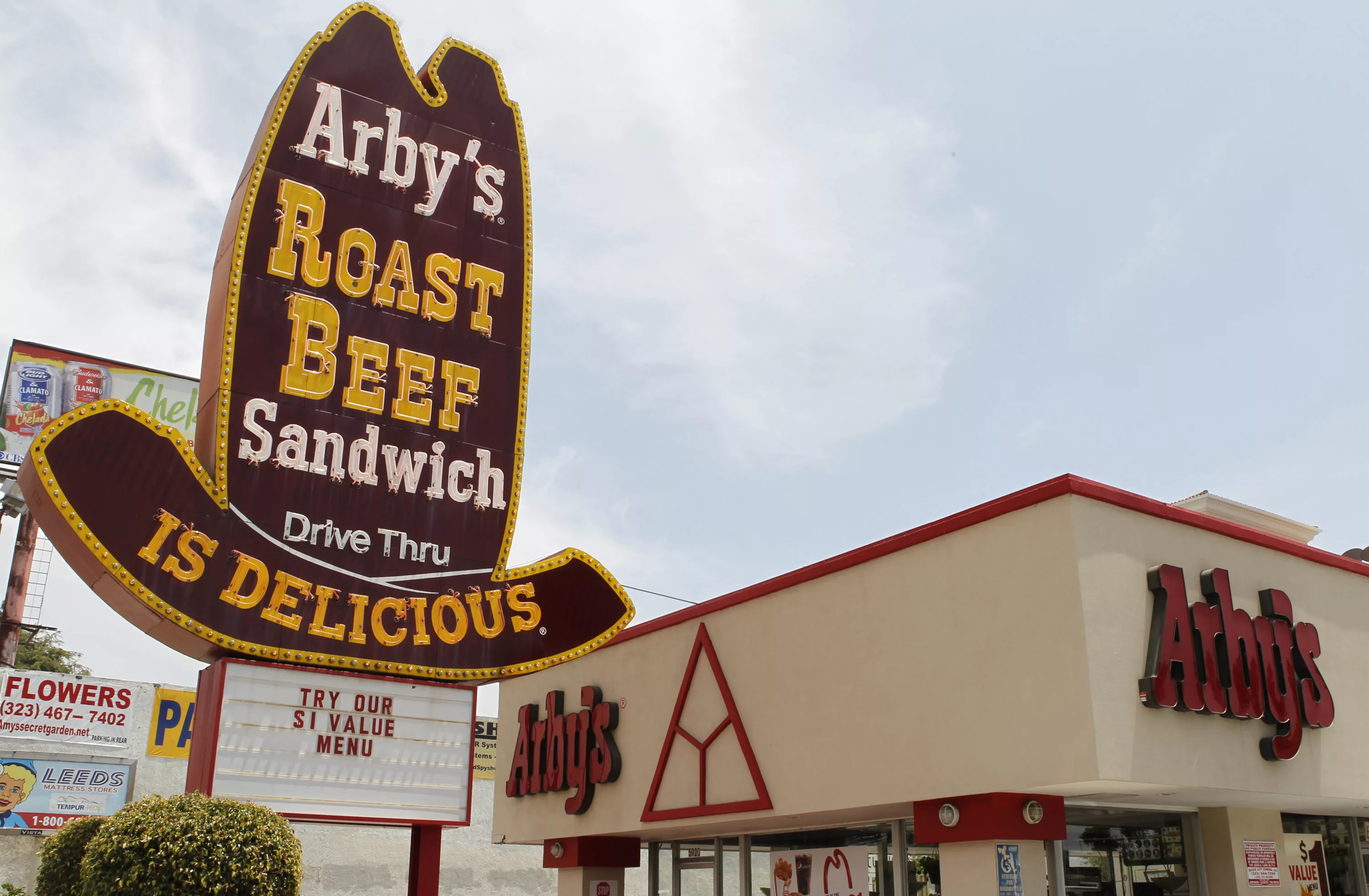 a-signage-promotes-arby-fast-food-restaurants-new-1-menu-in-hollywood