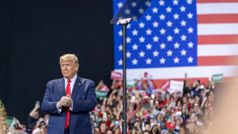President Donald Trump at a campaign rally. Battle Creek^ Michigan / United States - December 18^ 2019
