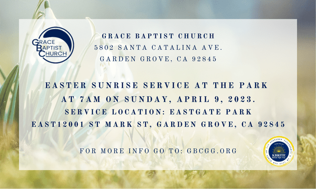 Easter Sunrise Service- Grace Baptist Church 2023