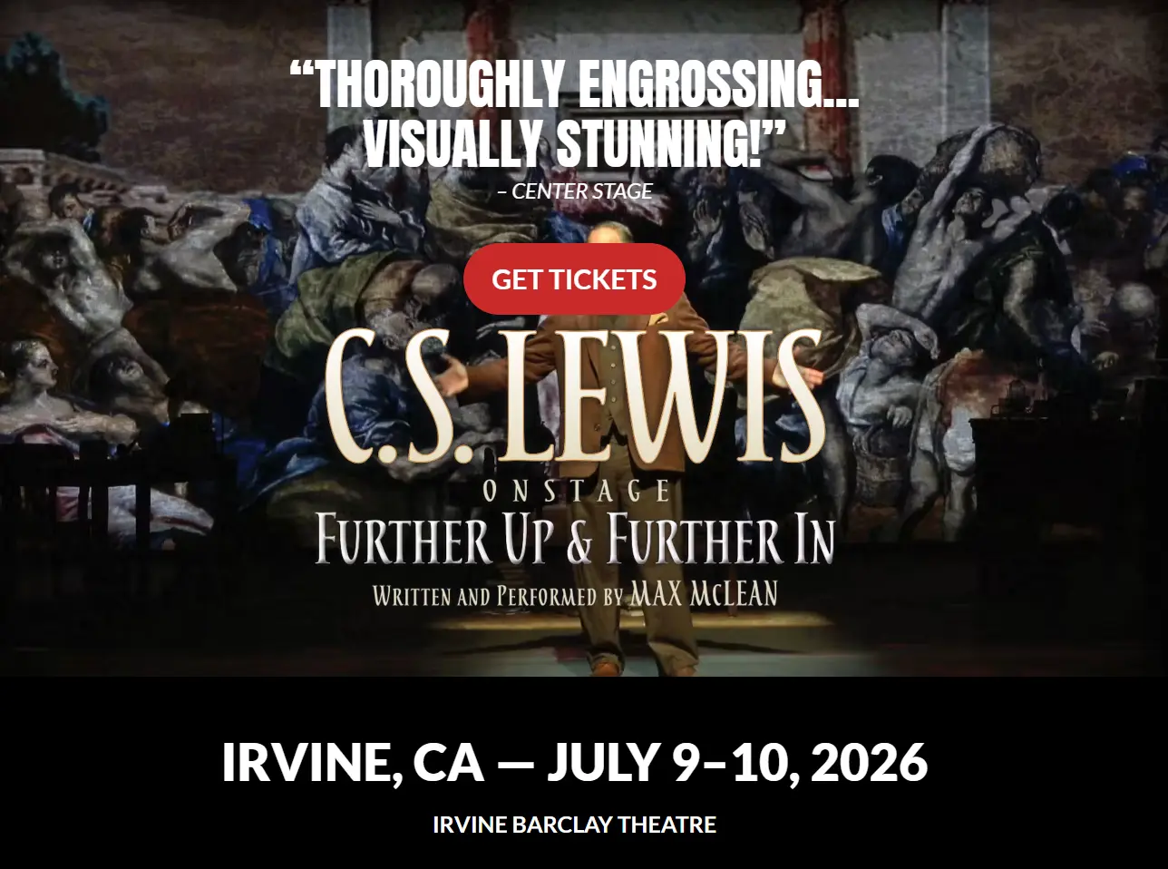 C.S. Lewis On Stage: Further Up & Further In Tickets Irvine, CA Irvine Barclay Theatre