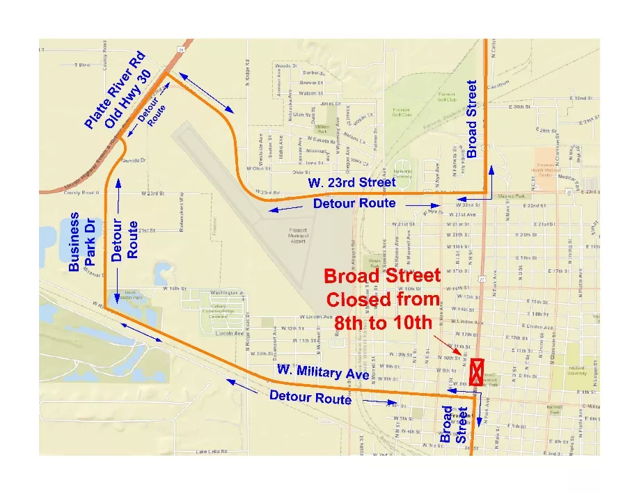 Detour Signs Posted For Broad Street Closing 