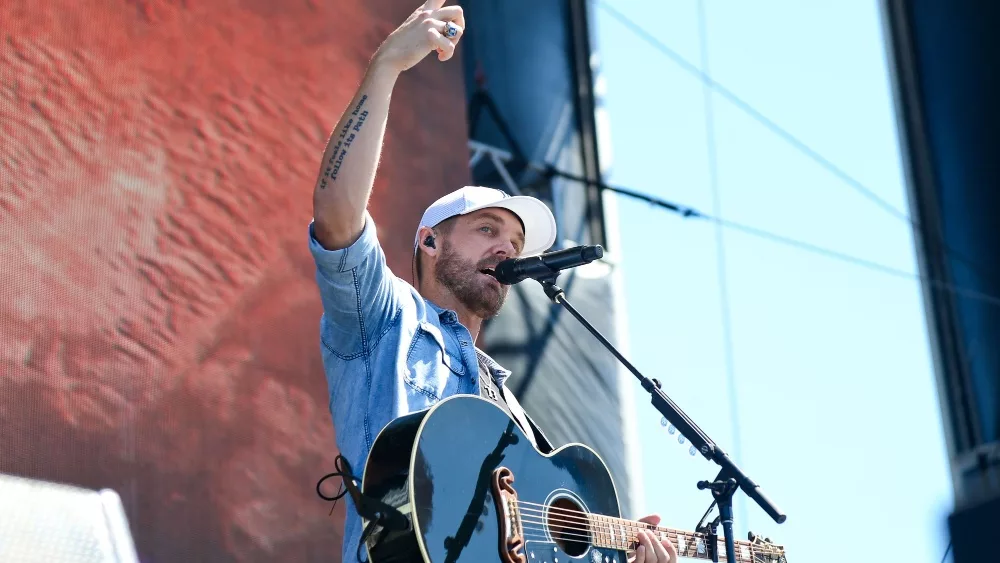 Brett Young performs at the Daytime Village on September 21^ 2019 at the Las Vegas Festival Grounds in Las Vegas^ Nevada.