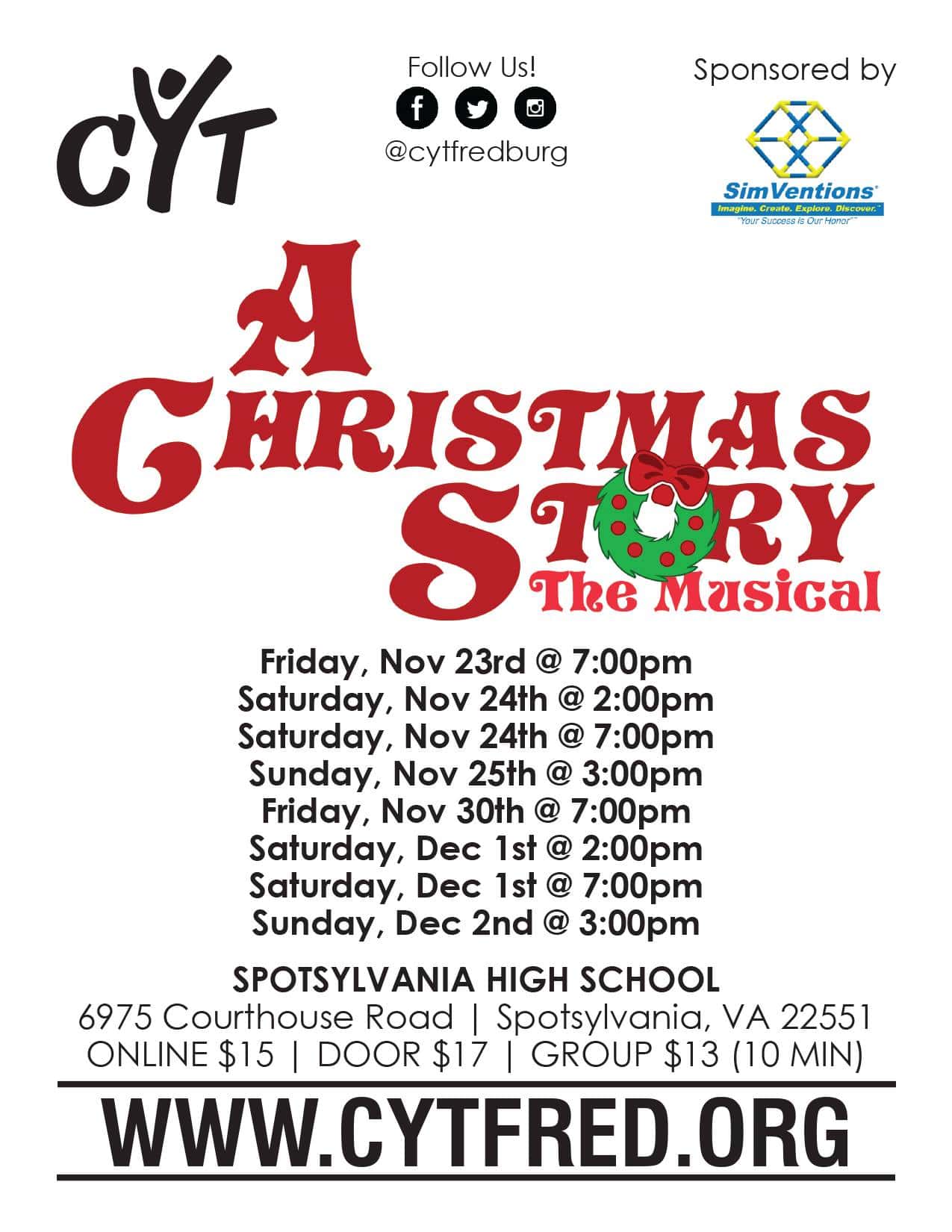 A Christmas Story Presented by CYT, November 23 – December 2