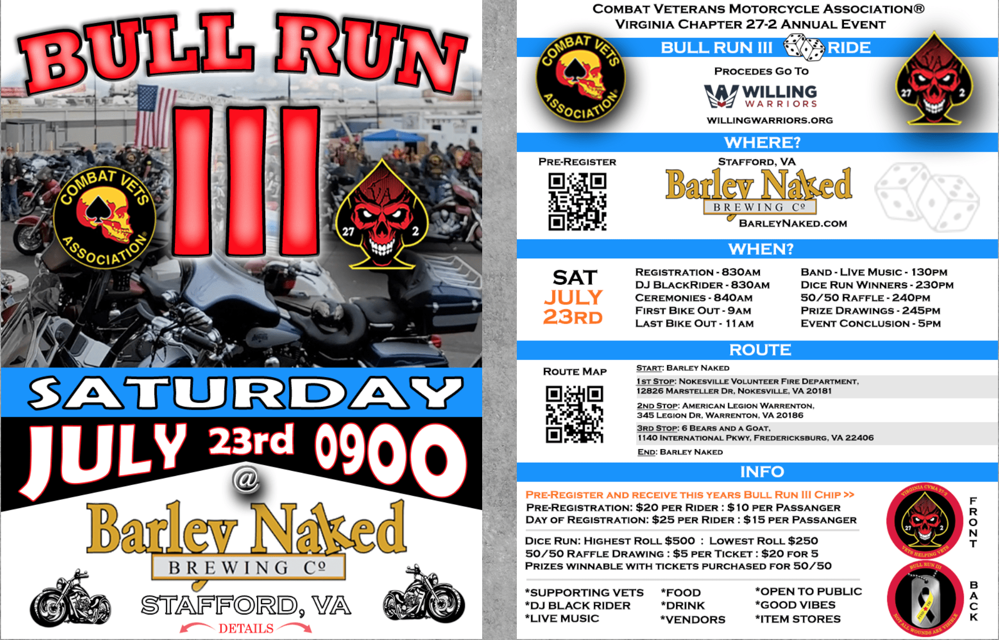 Combat Vets Motorcycle Association 272 Bull Run III Rally B101.5