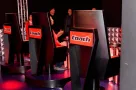 "COACH' chairs in the Replica of NBC's 'The Voice' TV show studio in the Wax Museum Grevin in Paris^ France