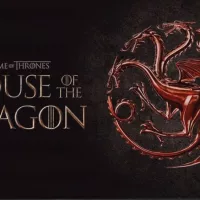 House of Dragons TV series on big tv screen. Game of Thones house of dragons television show at home