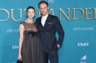 Caitriona Balfe and Sam Heughan arrives for the ‘Outlander’ Season 5 Premiere on February 13^ 2020 in Hollywood^ CA LOS ANGELES - FEB 13: