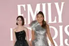 Lily Collins and Ashley Park at the premiere for season 4 of Emily in Paris at the Egyptian Theatre. LOS ANGELES^ USA. August 14^ 2024