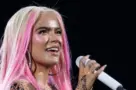 Singer Karol G during a performance at the Santiago Bernabeu^ on July 20^ 2024^ in Madrid^ Spain