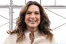 Mariska Hargitay attends ceremonial lighting of Empire State Building in New York on April 5^ 2024 in partnership with Joyful Heart Foundation in recognition of Sexual Assault Awareness Month