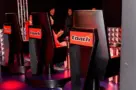 "COACH' chairs in the Replica of NBC's 'The Voice' TV show studio in the Wax Museum Grevin in Paris^ France