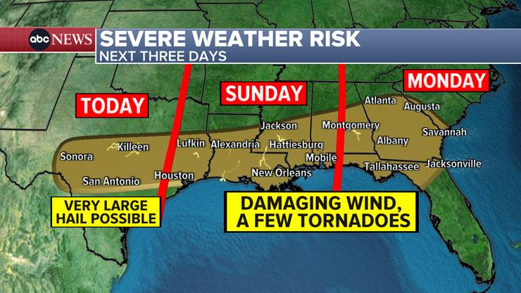 Heavy rain and flood risks loom over the South this weekend | KBNW-AM ...