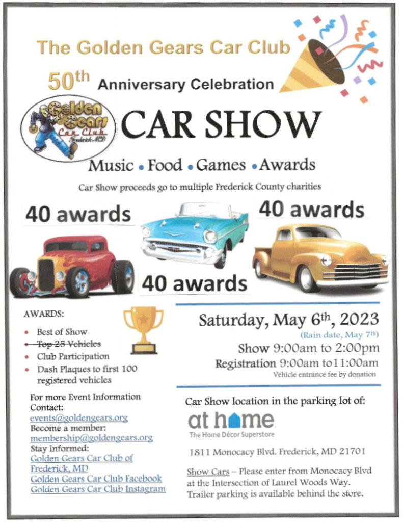 Golden Gears Car Club 50th Anniversary Car Show WAFY Myersville, MD