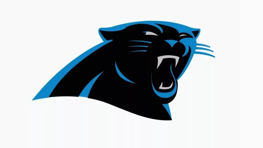 Popular editorial vector logo of Carolina Panthers is printed on white paper.