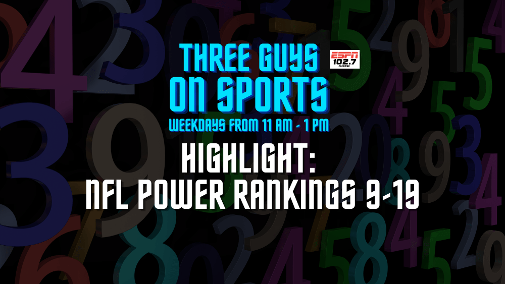Three Guys on Sports Highlight: NFL Power Rankings