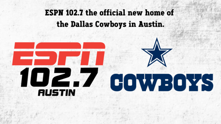 small header for twitter feed reads "official home of the dallas cowboys in Austin- 1027espn"