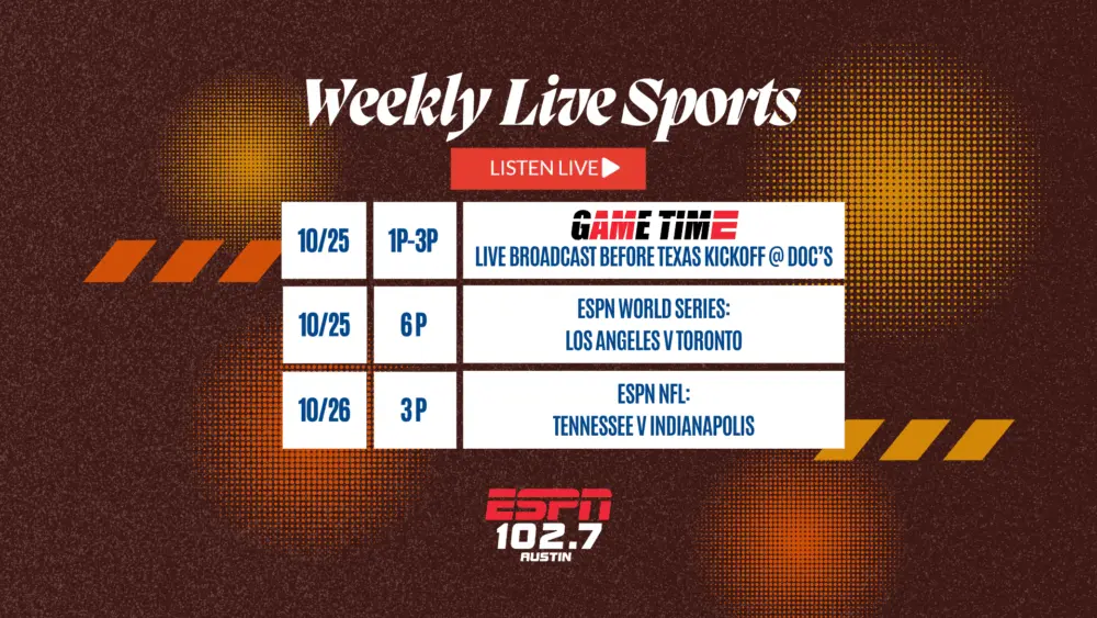 live sports schedule week 10/24/25