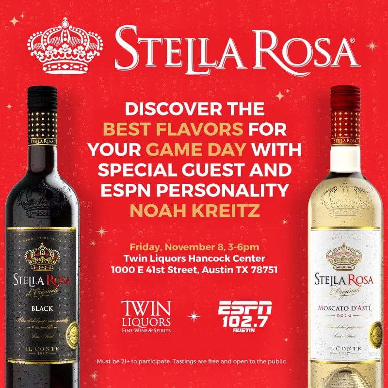 stella rosa with game time 102.7 espn austin 2024