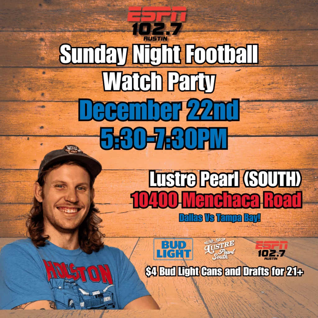 sunday nigth football watch party with sawyer at lustre pearl south