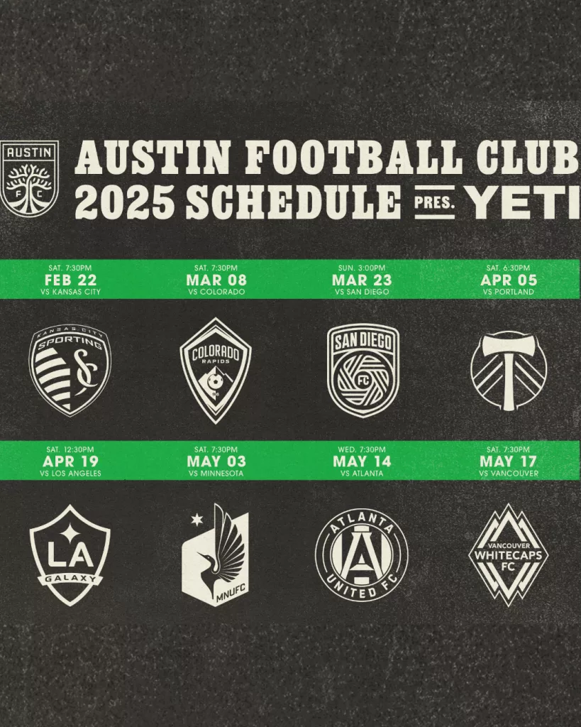 Austin FC home Games March and April 2025