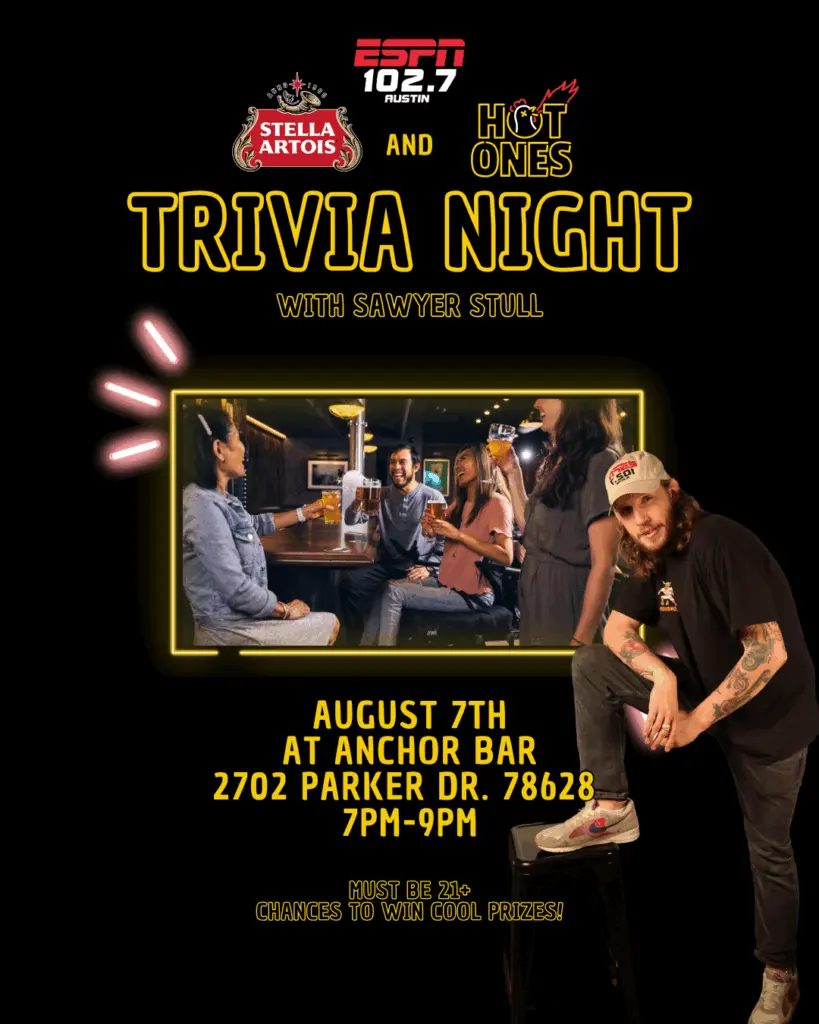 Archor Bar graphic Stella 2025 wing and trivia challenge Sawyer graphic