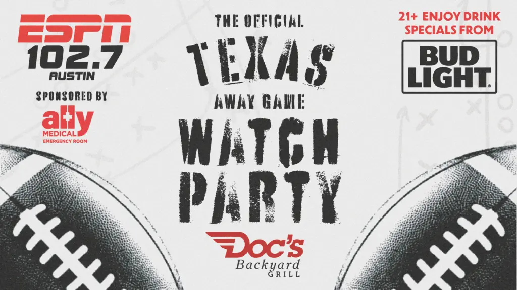 away game watch parties with espn austin 102.7 2025
