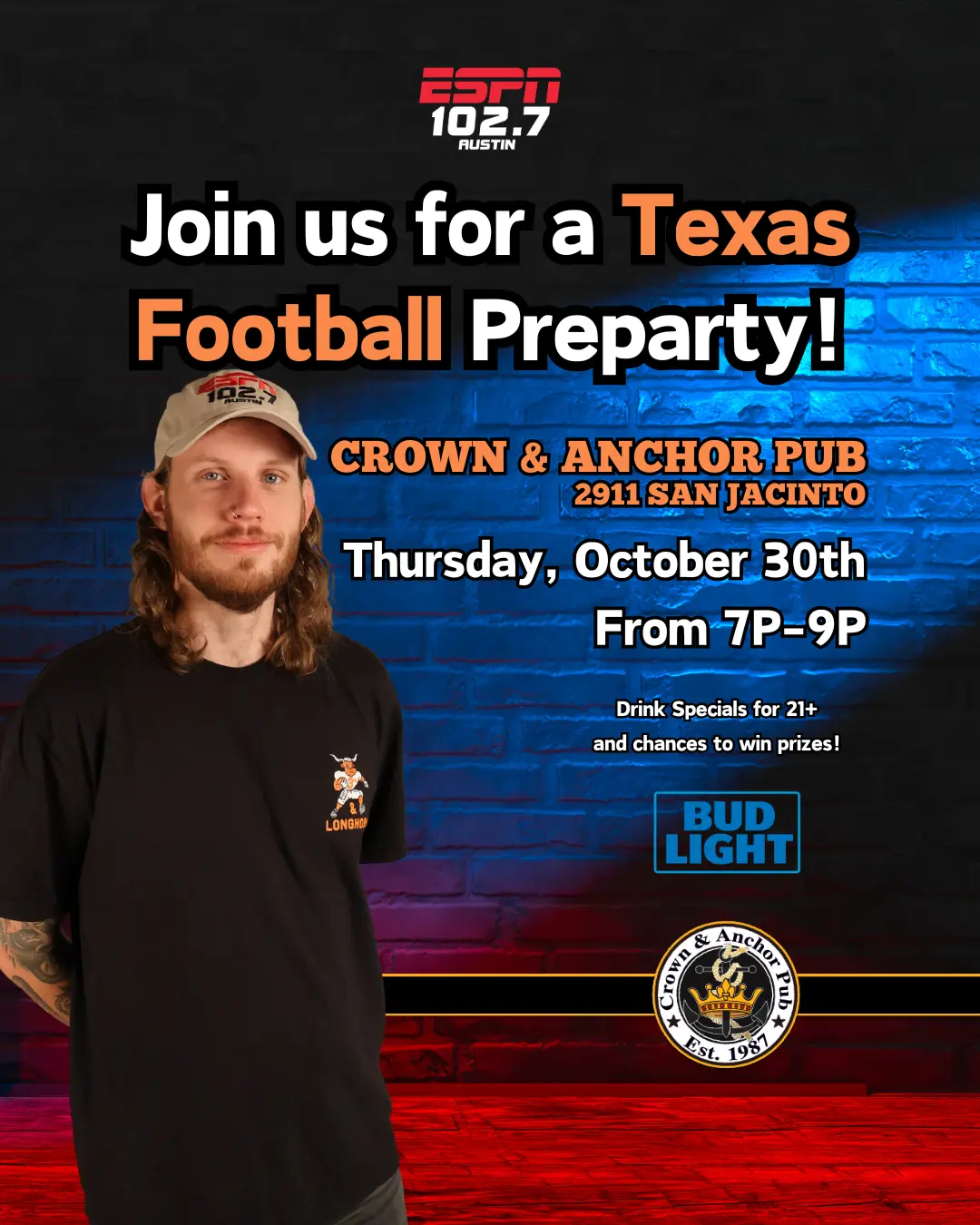 sawyer crown and anchor pub 10-30-25 1027espn austin