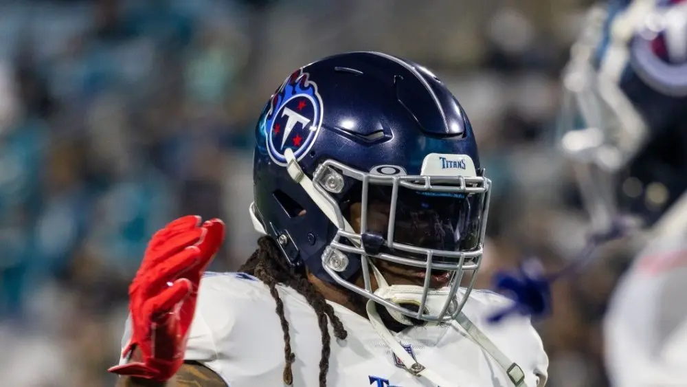 22 DERRICK HENRY TENNESSEE TITANS VS JACKSONVILLE JAGUARS JANURARY 7^ 2023 at TIAA BANK FIELD JACKSONVILLE FLORIDA
