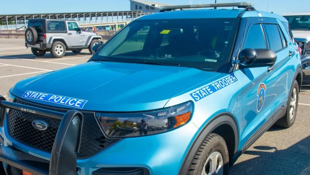 Ford Interceptor Maine State Police Interceptor SUV car in downtown Portland^ Maine ME^ USA PORTLAND^ ME^ USA - OCT. 6^ 2021