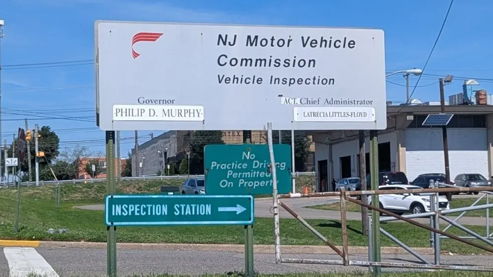Exterior of the New Jersey Motor Vehicle Commission Inspection Station Secaucus^ New Jersey^ USA - August 23^ 2025