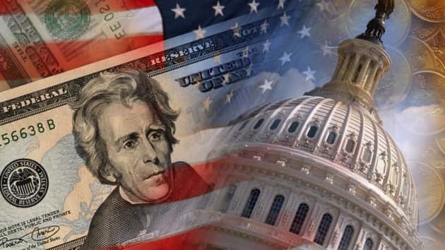 US Flag, Capitol Building and Money