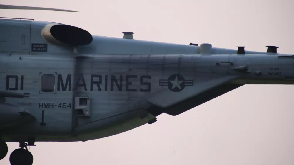 US Marine Corps Sikorsky CH-53E Super Stallion Heavy lift Helicopter taking off