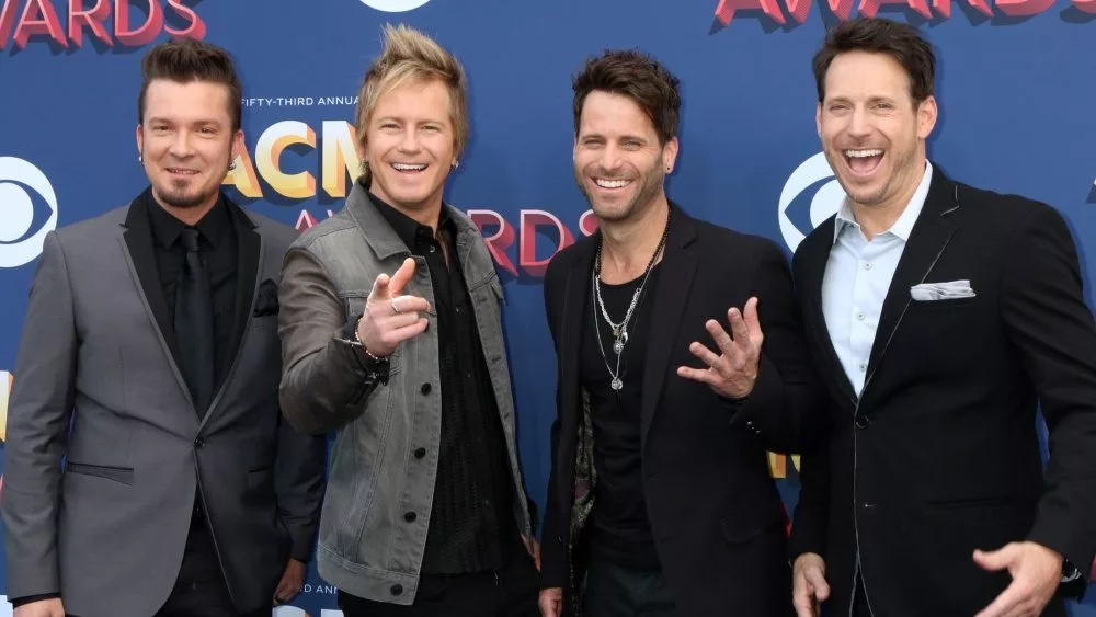 Barry Knox^ Josh McSwain^ Matt Thomas^ Scott Thomas^ Parmalee at the Academy of Country Music Awards 2018 at MGM Grand Garden Arena on April 15^ 2018 in Las Vegas^ NV