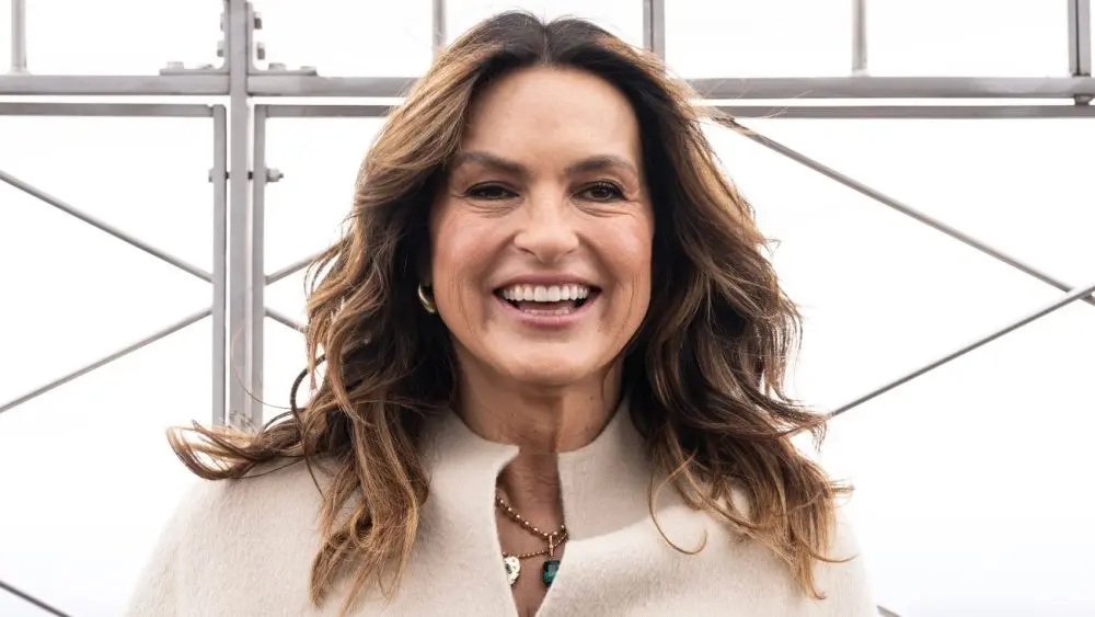 Mariska Hargitay attends ceremonial lighting of Empire State Building in New York on April 5^ 2024 in partnership with Joyful Heart Foundation in recognition of Sexual Assault Awareness Month