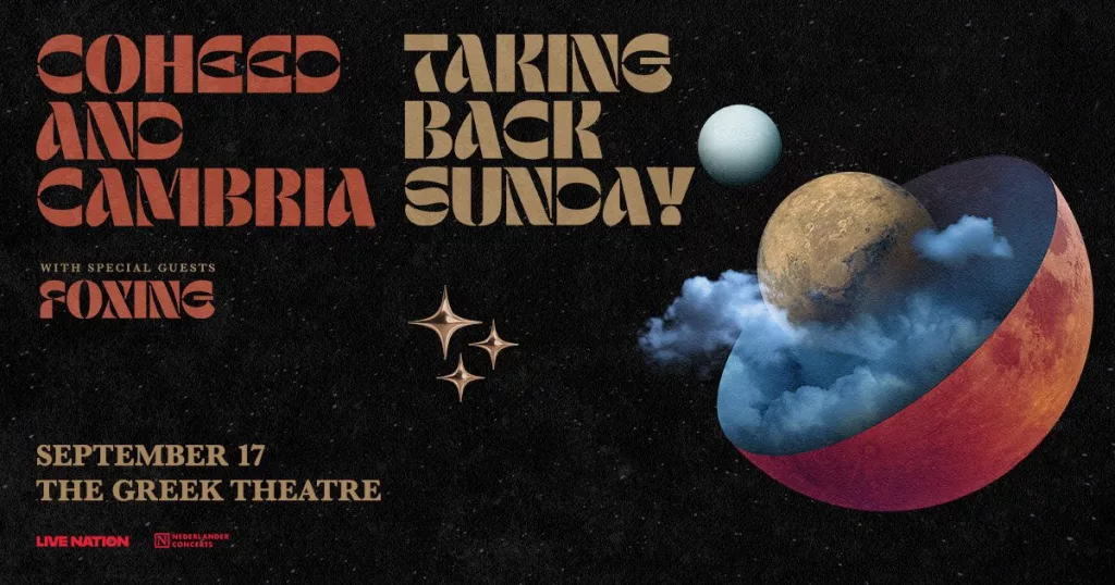 static_social-facebookpr_1200x630_coheedandcambria-takingbacksunday_2025_regional_thegreektheatre_0917