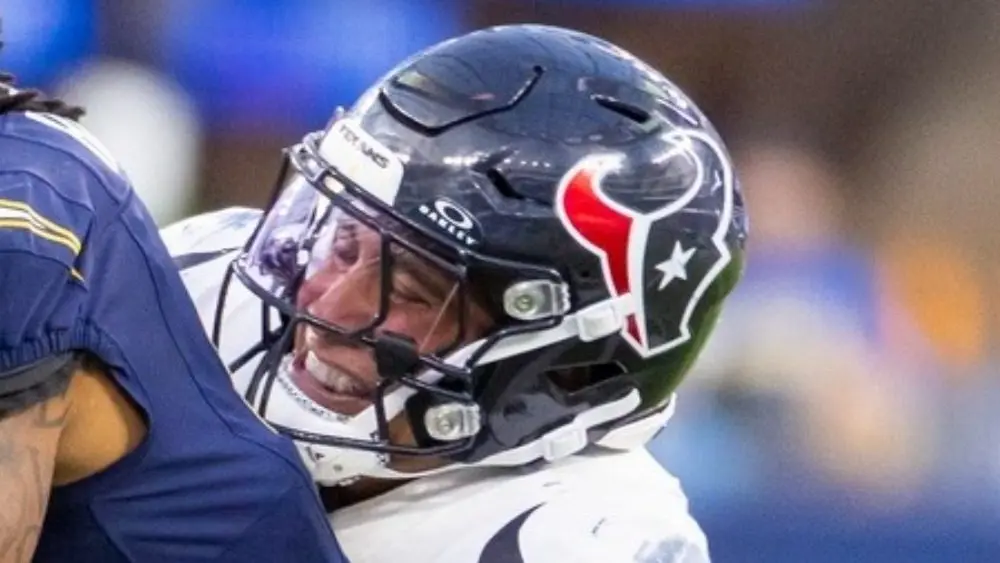 Houston Texans linebacker Henry To’oTo’o #39 during an NFL football game at SoFi Stadium^ Saturday Dec. 27^ 2025^ in Inglewood^ Calif.